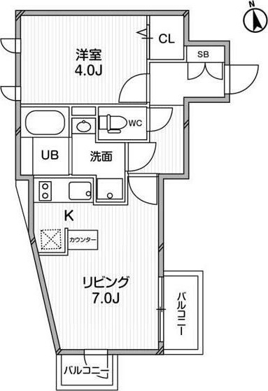 ルクレ東新宿 305号室 間取り
