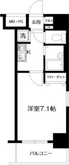 メインステージ茅場町 203号室 間取り