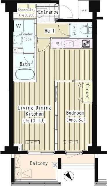 PRIME URBAN 東中野　COURT 412号室 間取り