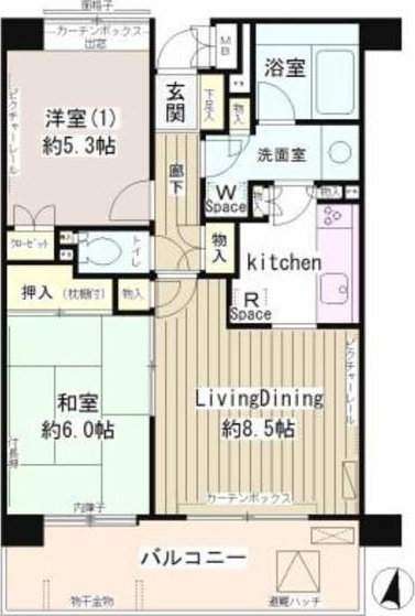 上北沢南パーク・ホームズ 203号室 間取り