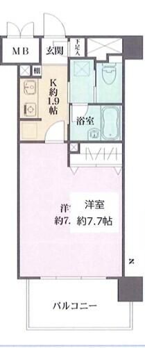 アボリアスコート笹塚ＥＡＳＴ 212号室 間取り