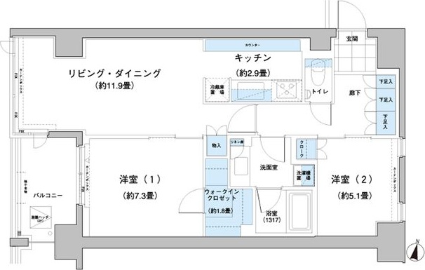 ガーデニエール砧レジデンス 215号室 間取り