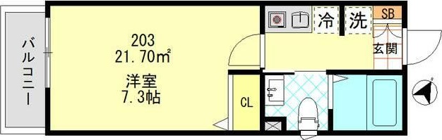 ＦＥＲＩＯ上井草 203号室 間取り