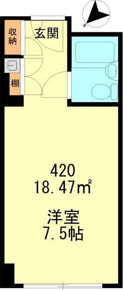 六本木ユニハウス 420号室 間取り