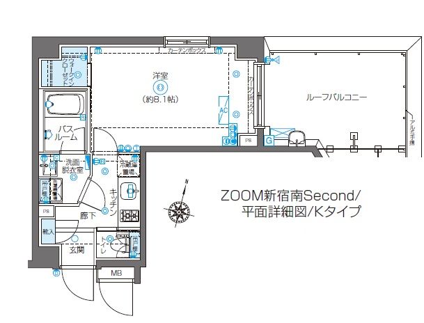 ZOOM新宿南Second 402号室 間取り