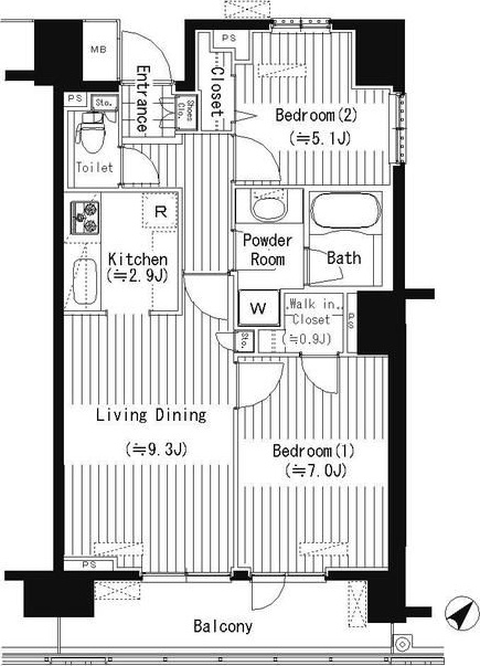 PRIME URBAN 東中野　COURT 間取り