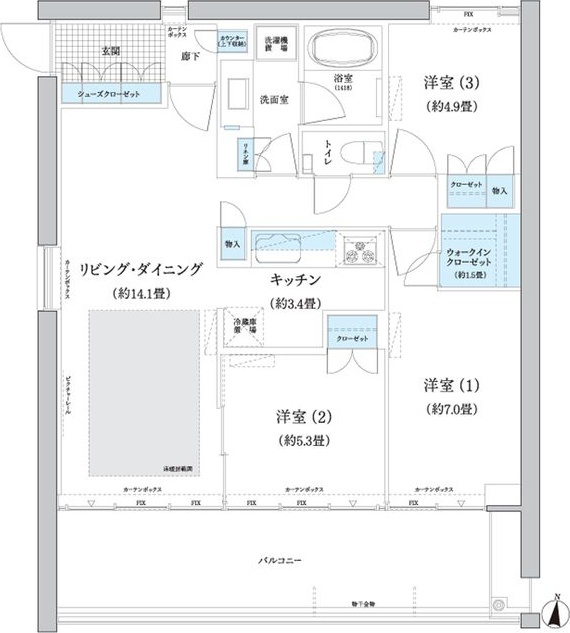 ガーデニエール砧　ＷＥＳＴ 間取り