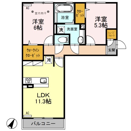 ロイジェントパークス　レイクタウン　Ⅱ　L 間取り
