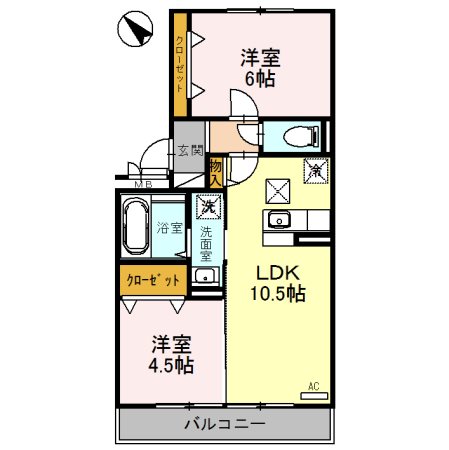 アンクレージュB 間取り