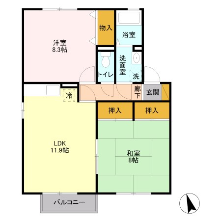 コスモスハイム　Ⅰ 間取り