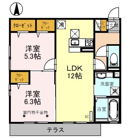 オークリーフ三郷　Ａ 間取り