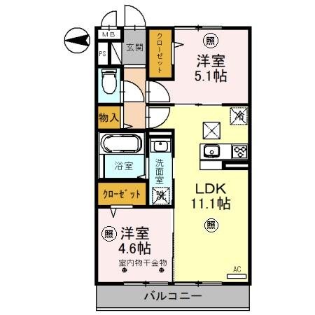 オークリーフ三郷　Ｂ 間取り