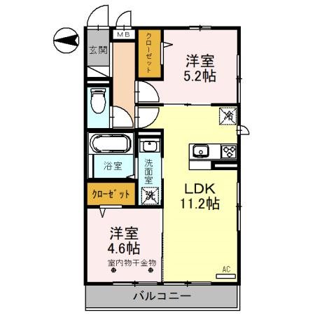 オークリーフ三郷　Ｂ 間取り
