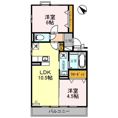 アンクレージュB 間取り