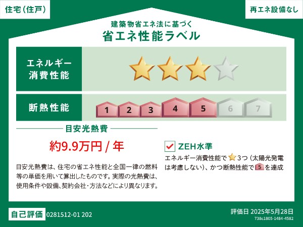 グランデ蒲生茜町 省エネ性能ラベル