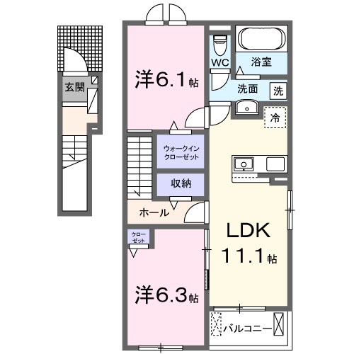 クイーンハウスⅡ　B棟 間取り