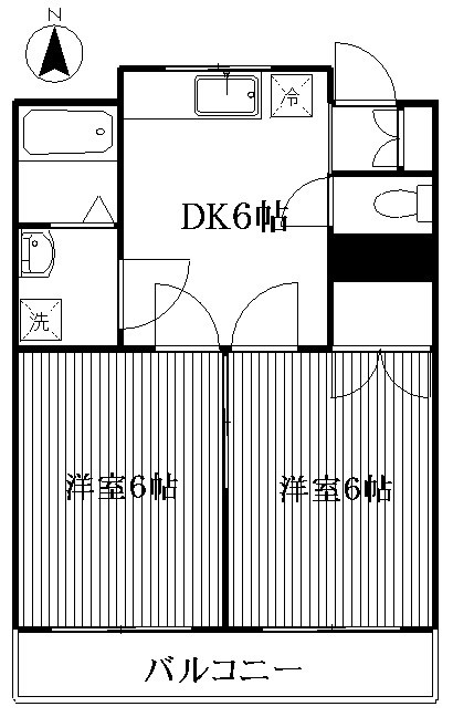 富士ハイム 107号室 間取り