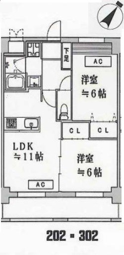 プランドール千歳台 202号室 間取り
