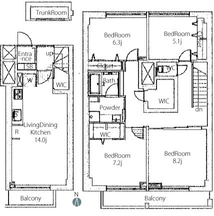 経堂セントラルマンション 410号室 間取り