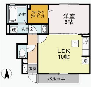 アストルム 108号室 間取り