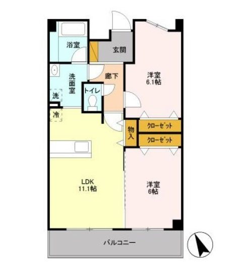 アビティ砧 306号室 間取り