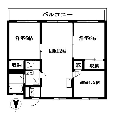 富士ハイム  306号室 間取り