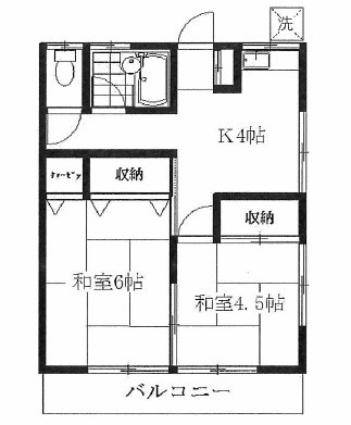 中山アパート 201号室 間取り