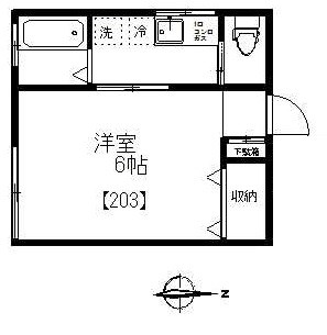 Ｍフローラ 203号室 間取り