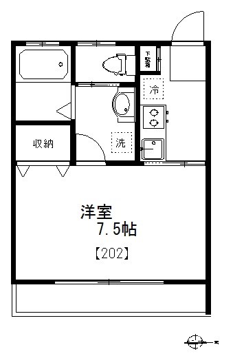Ｍフローラ 202号室 間取り
