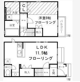 リブイン　ハーモニー砧 Ｂ2号室 間取り