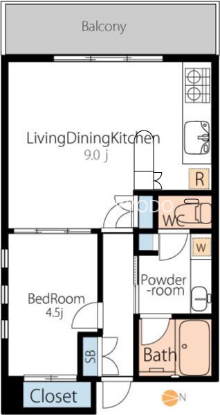 ビシーム千歳船橋(BESeEM)　 204号室 間取り