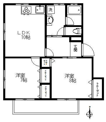 Ｍ&rsquo;ｓガーデンⅡ 201号室 間取り