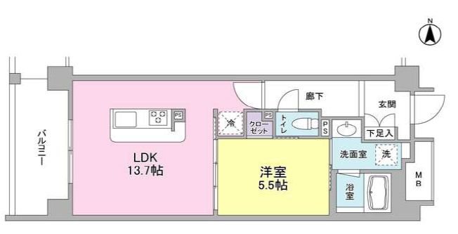 アンビエンテ経堂 511号室 間取り