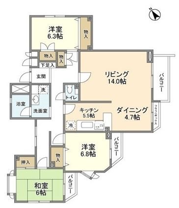 フォルム砧 201号室 間取り