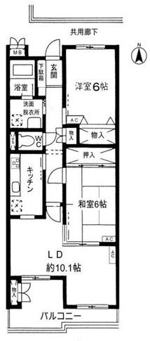 クリア砧公園 402号室 間取り