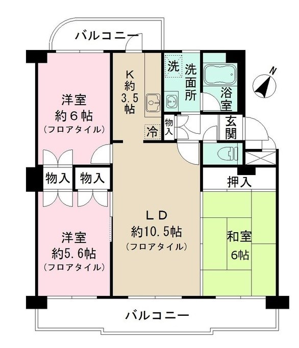 シティハイツ砧 202号室 間取り