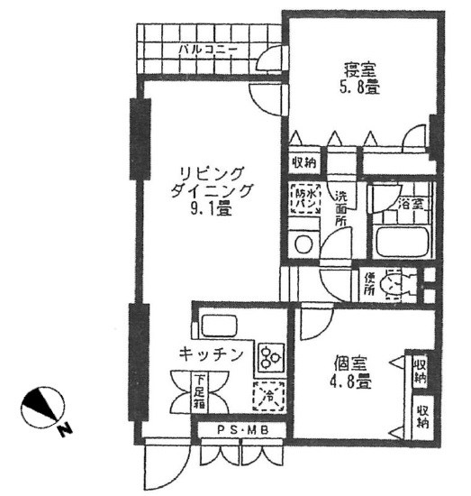 スペラール砧 204号室 間取り