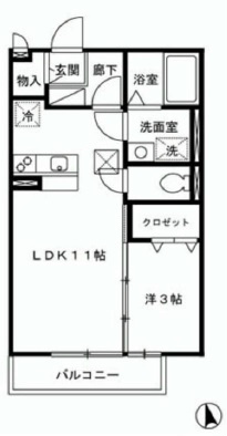 グランシャレ経堂Ⅱ 105号室 間取り