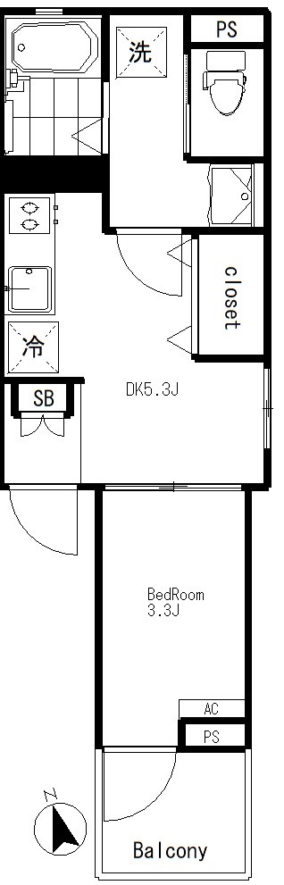 グランドワール千歳船橋 302号室 間取り
