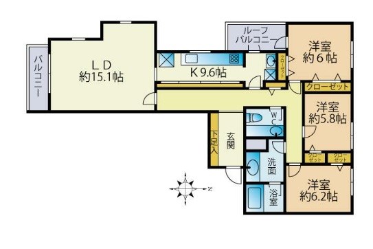 コスモリヴェール豪徳寺 202号室 間取り