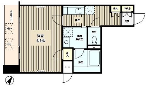 クロスフォート砧 302号室 間取り