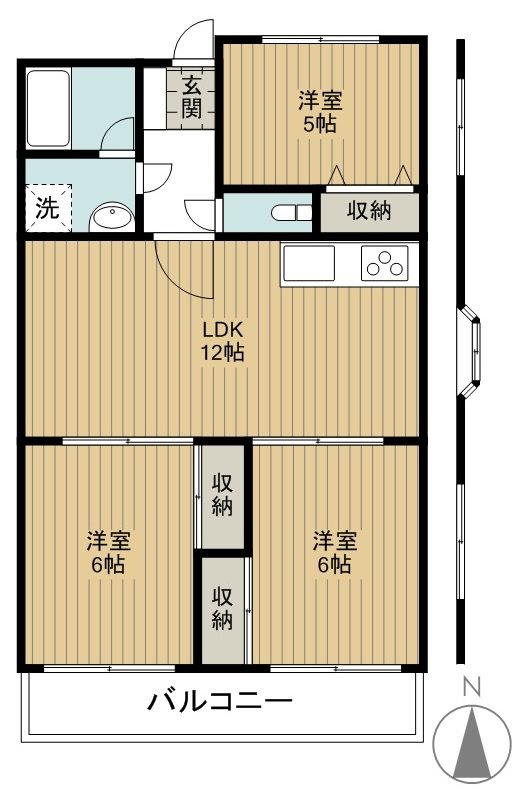 愛上用賀  206号室 間取り