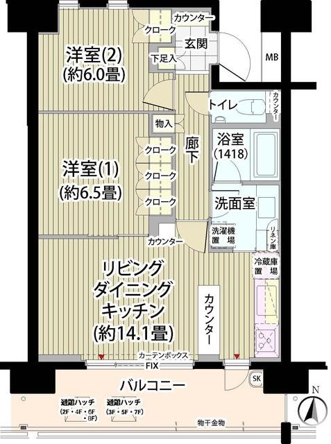 ガーデニエール砧レジデンス 508号室 間取り