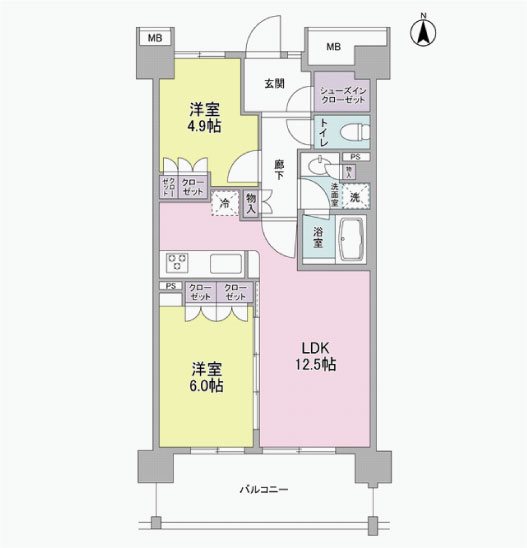 アンビエンテ経堂 509号室 間取り