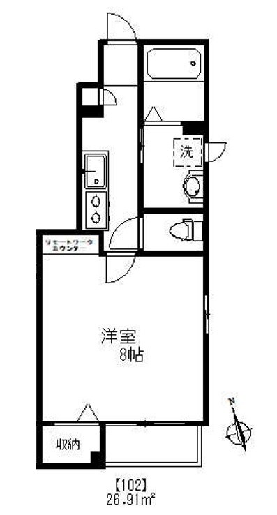 グレース 102号室 間取り