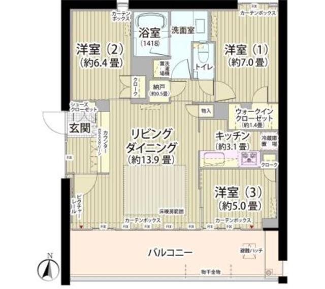 ガーデニエール砧ＷＥＳＴ 203号室 間取り