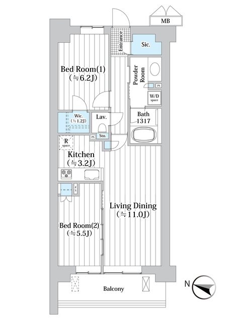 アビティグランデ砧 3112号室 間取り