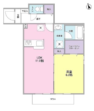 コルティーレ経堂 106号室 間取り