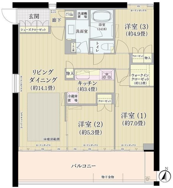 ガーデニエール砧ＷＥＳＴ 309号室 間取り