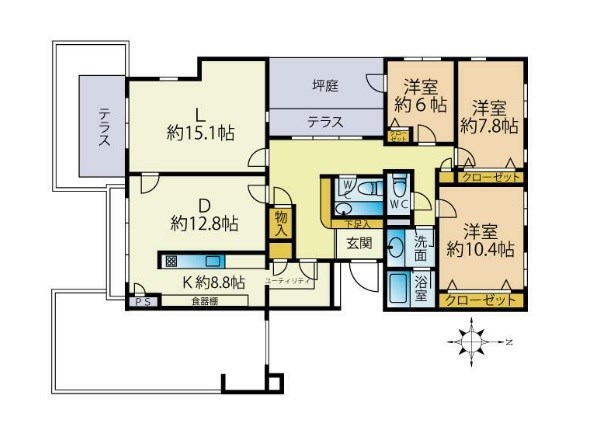コスモリヴェール豪徳寺 101号室 間取り